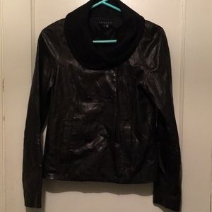 Theory  Double Breasted Lamb Leather Jacket